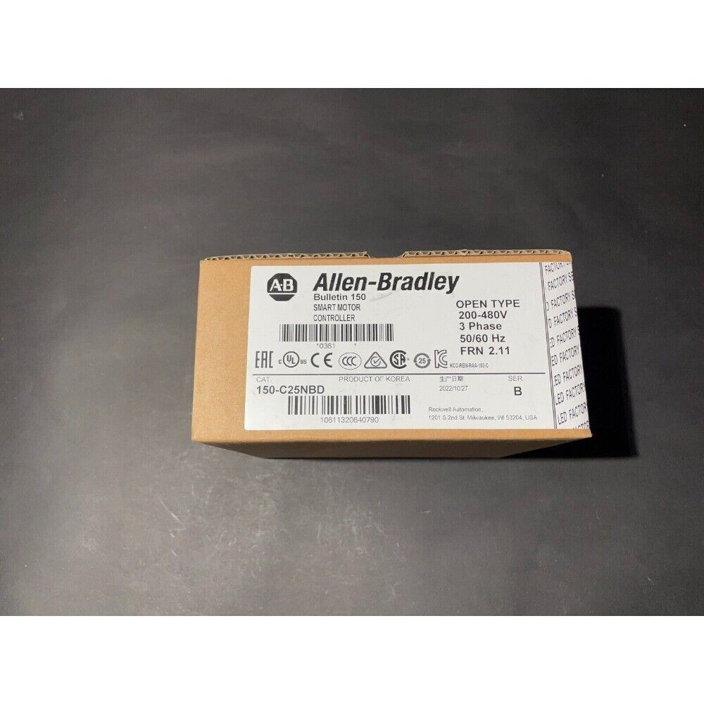 Allen-Bradley 150-C25NBD Smart Motor Controller Box, Gray industrial automation equipment.