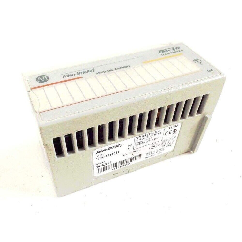 Allen-Bradley 1794-IE8X0E4 Flex I/O Analog Combo Module. Industrial automation part.
