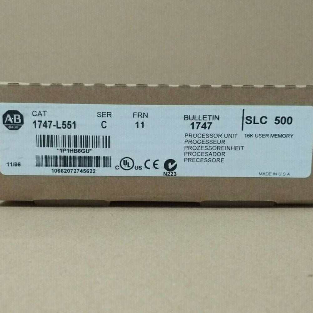 Allen-Bradley SLC 500 1747-L551 Processor Unit, 16K User Memory, Industrial Automation Part
