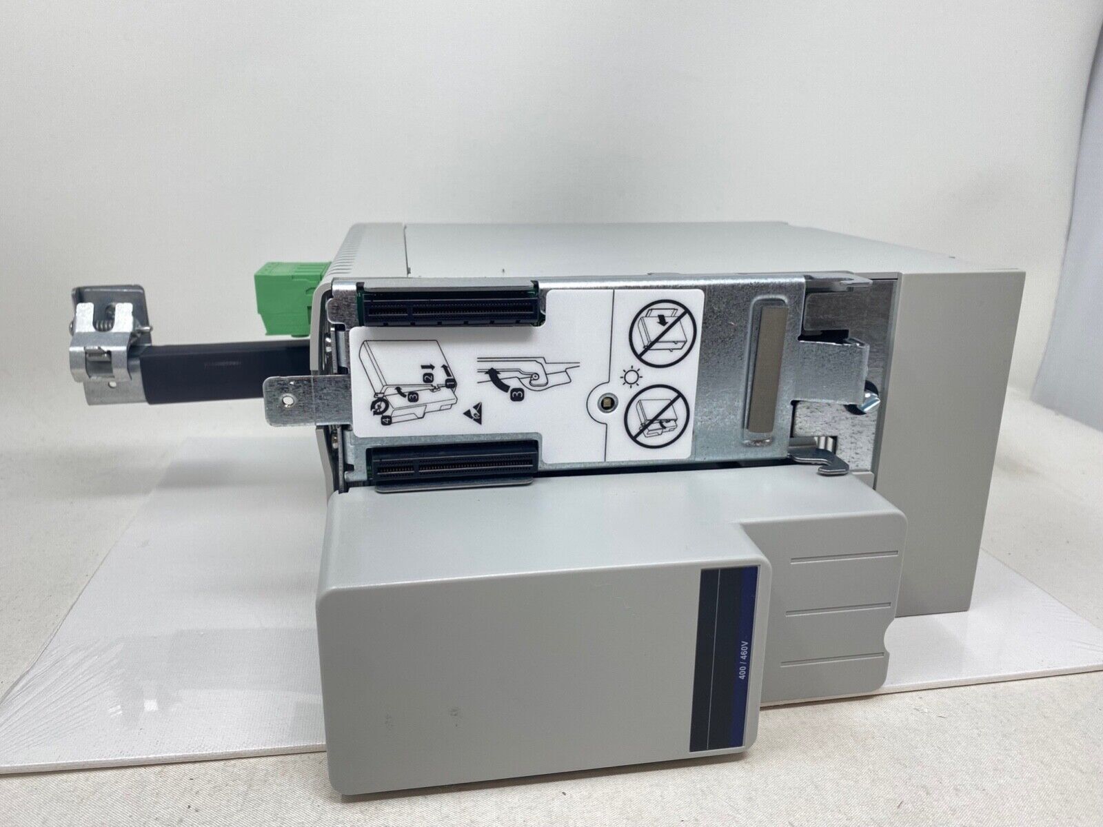 Allen-Bradley 2094-BM03-M Kinetix Power Module. Industrial automation component, with connector ports and warning labels.