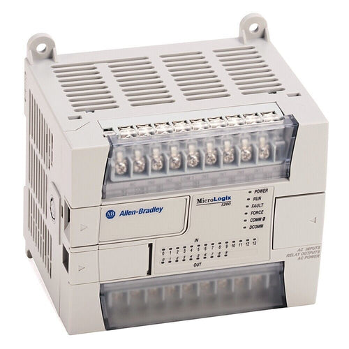 Allen-Bradley MicroLogix 1200 PLC Controller, compact design with AC inputs and relay outputs.