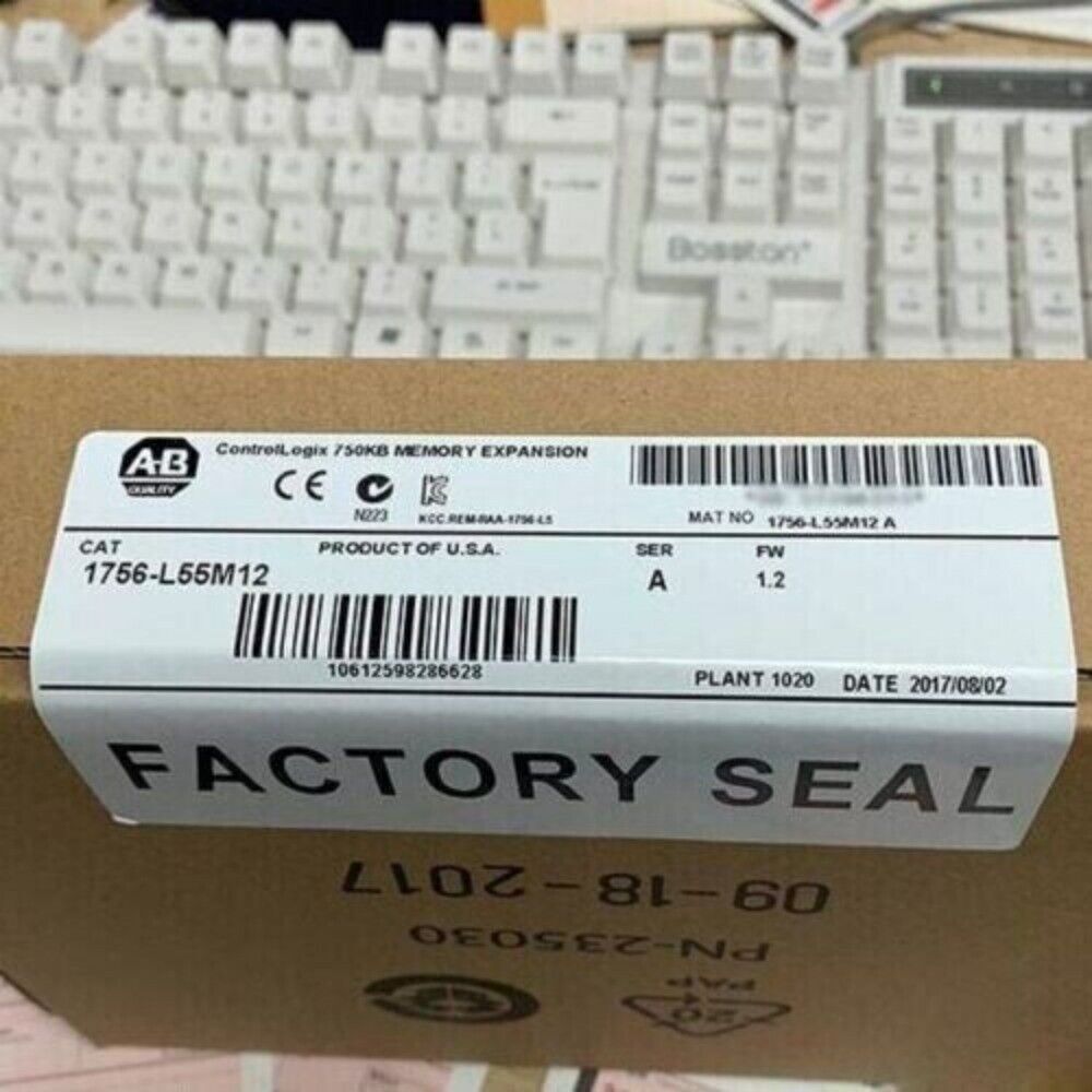 Allen-Bradley 1756-L55M12 ControlLogix Processor box, Factory Seal, 750KB Memory. Made in USA. Fast Shipping