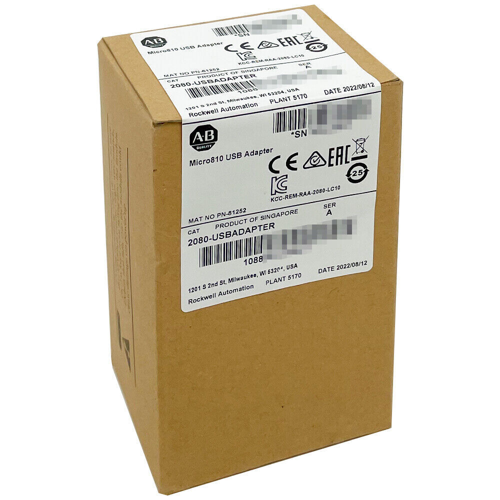 Allen-Bradley 2080-USBADAPTER PLC Programming USB Adapter, new in box, product of Singapore, AB Quality.