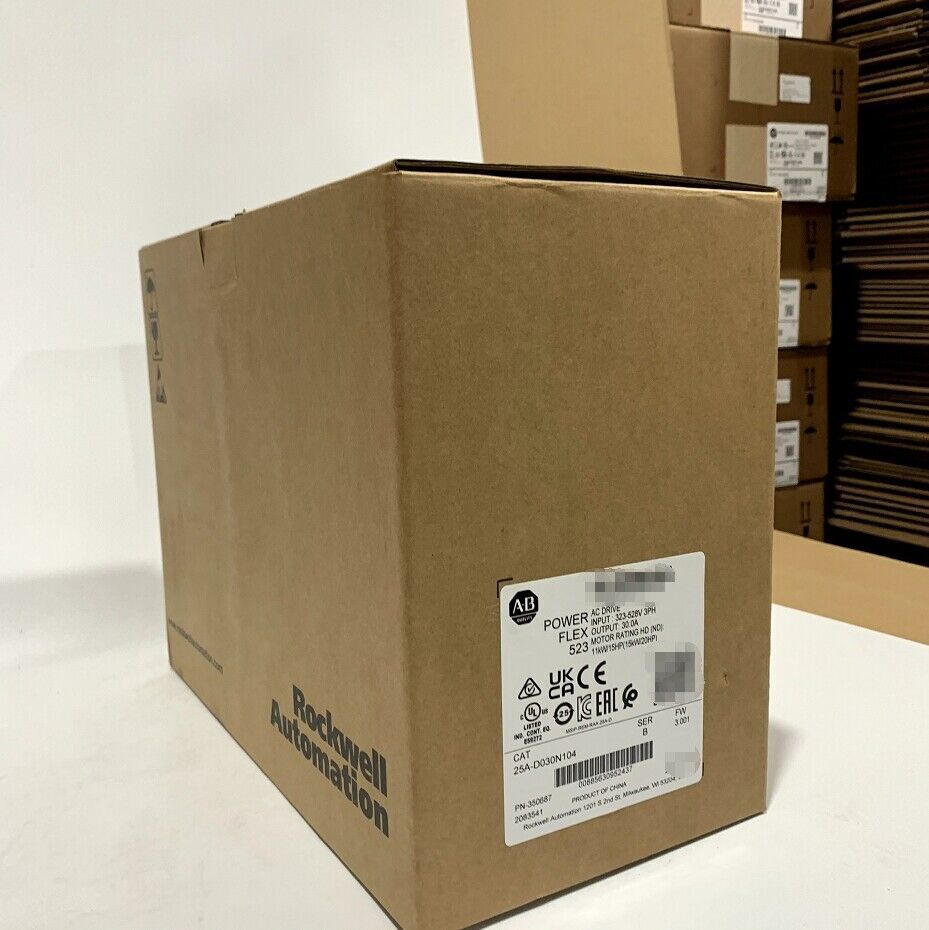 PowerFlex 523 AC Drive in box, Allen-Bradley, 25A-D030N104, 15kW, new product.