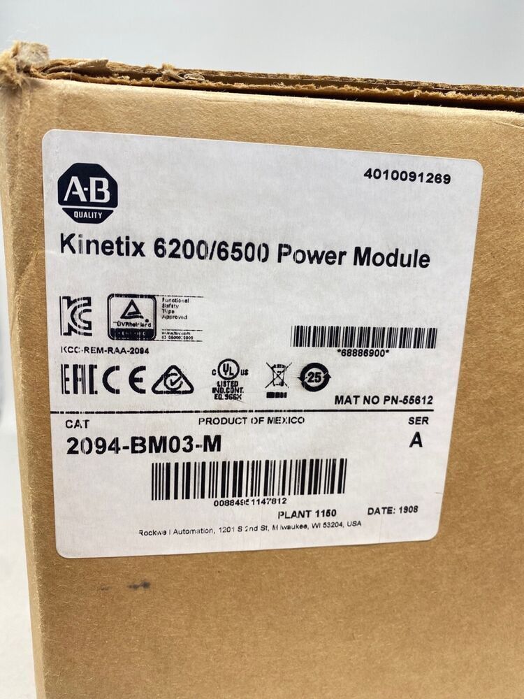Allen-Bradley Kinetix 6200/6500 Power Module in box, 2094-BM03-M, industrial automation component