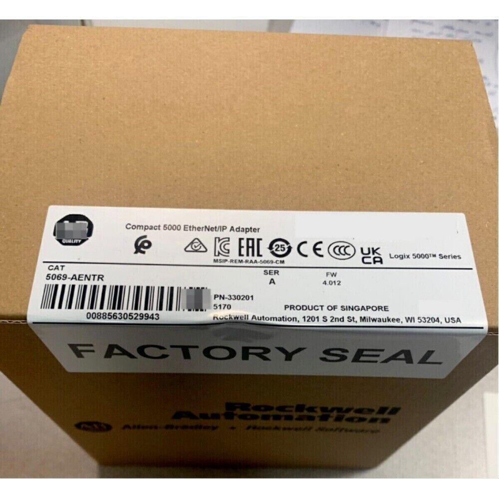 Allen-Bradley 5069-AENTR Compact 5000 EtherNet/IP Adapter box, factory sealed, product of Singapore.