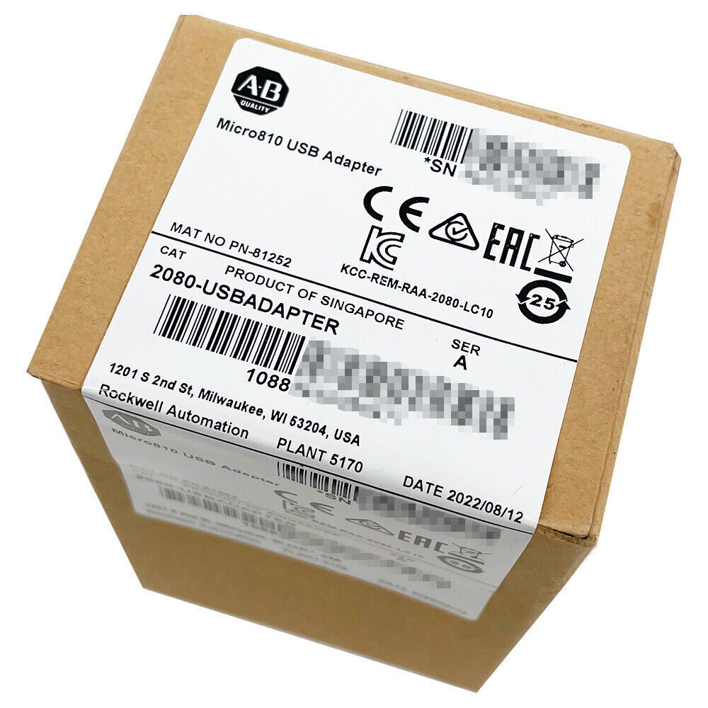 Allen-Bradley 2080-USBADAPTER PLC Programming USB Adapter in original packaging, product of Singapore. New in box.