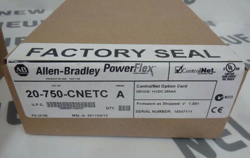 Allen-Bradley PowerFlex 20-750-CNETC/A ControlNet Option Card in factory sealed box, PLC module