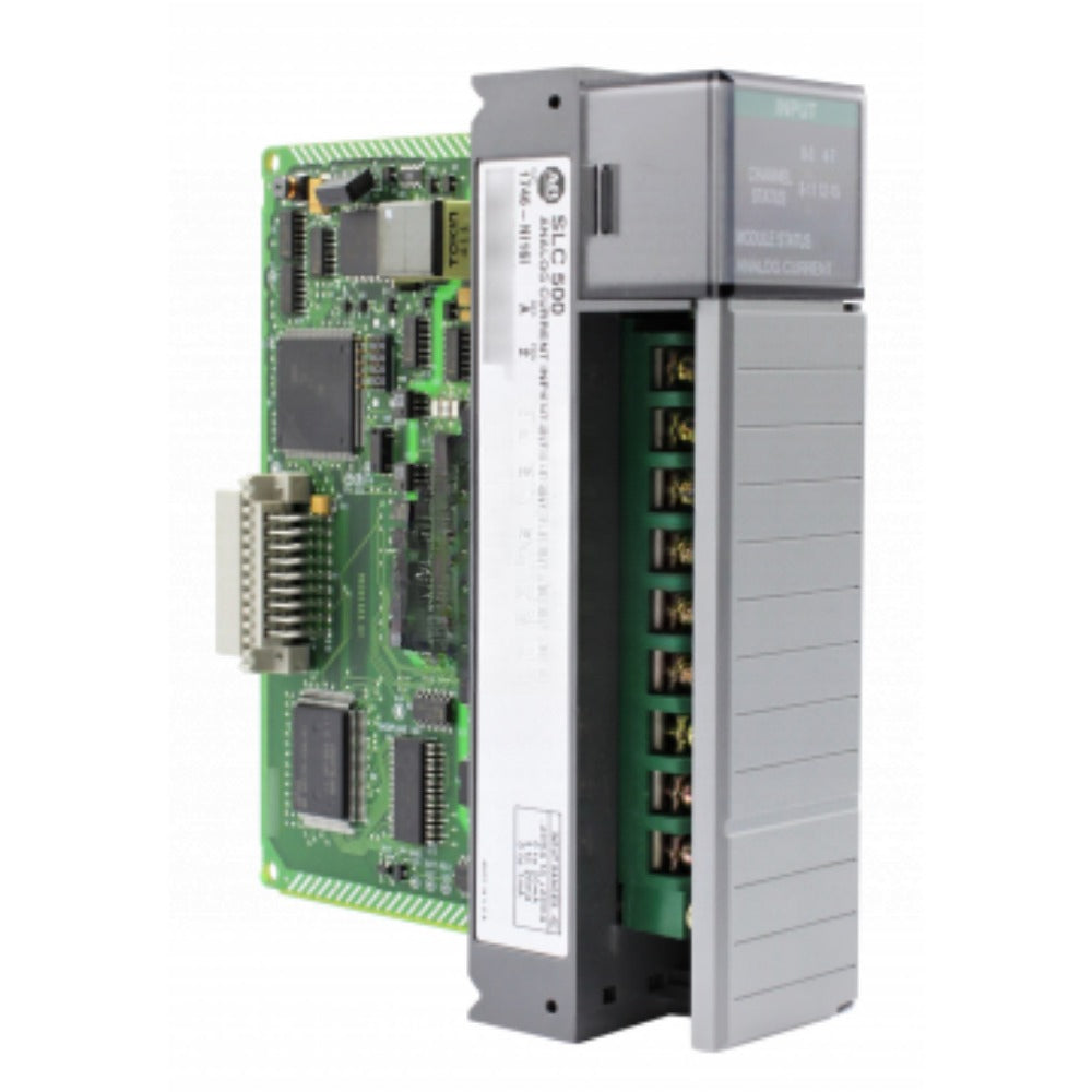 Allen-Bradley 1746-NI16I SLC 500 Analog Input Module. Gray PLC module with status indicators and terminals.