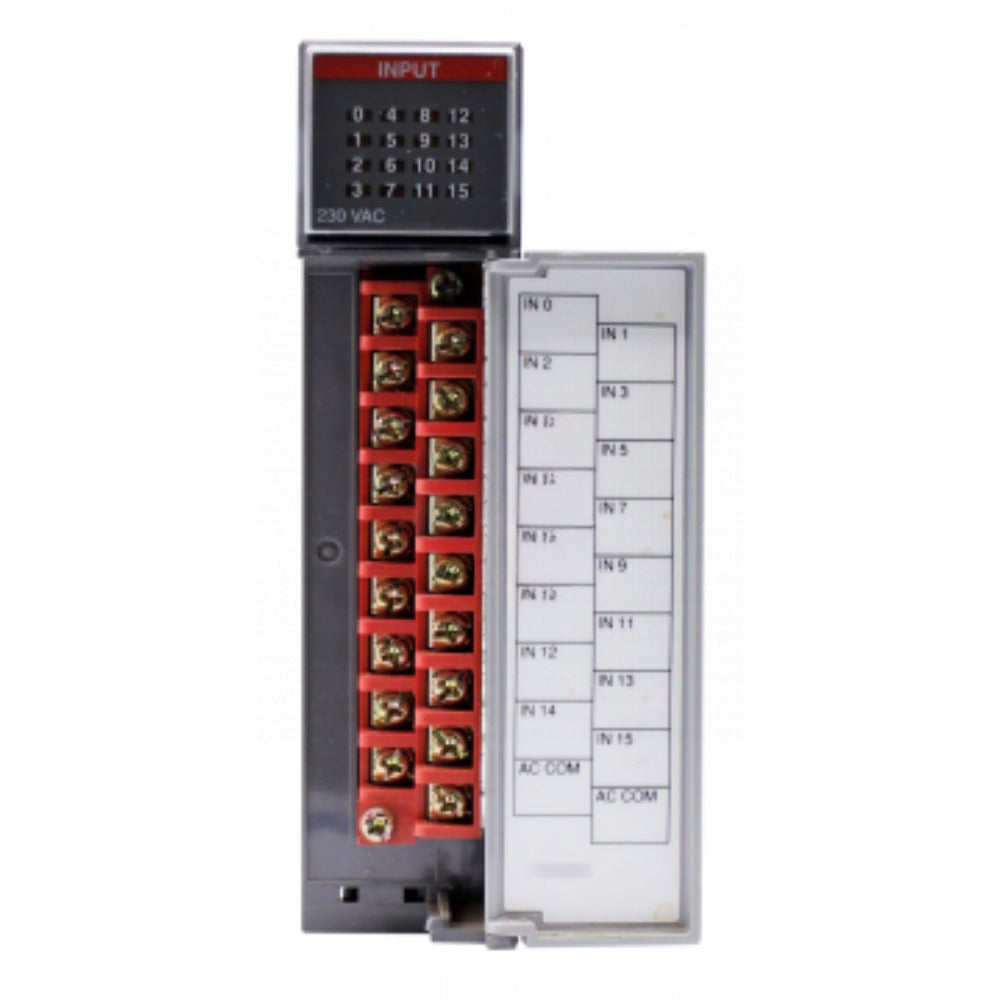 Allen-Bradley 1746-IM16 SLC 500 PLC Input Module, close-up view of terminals and labeling.