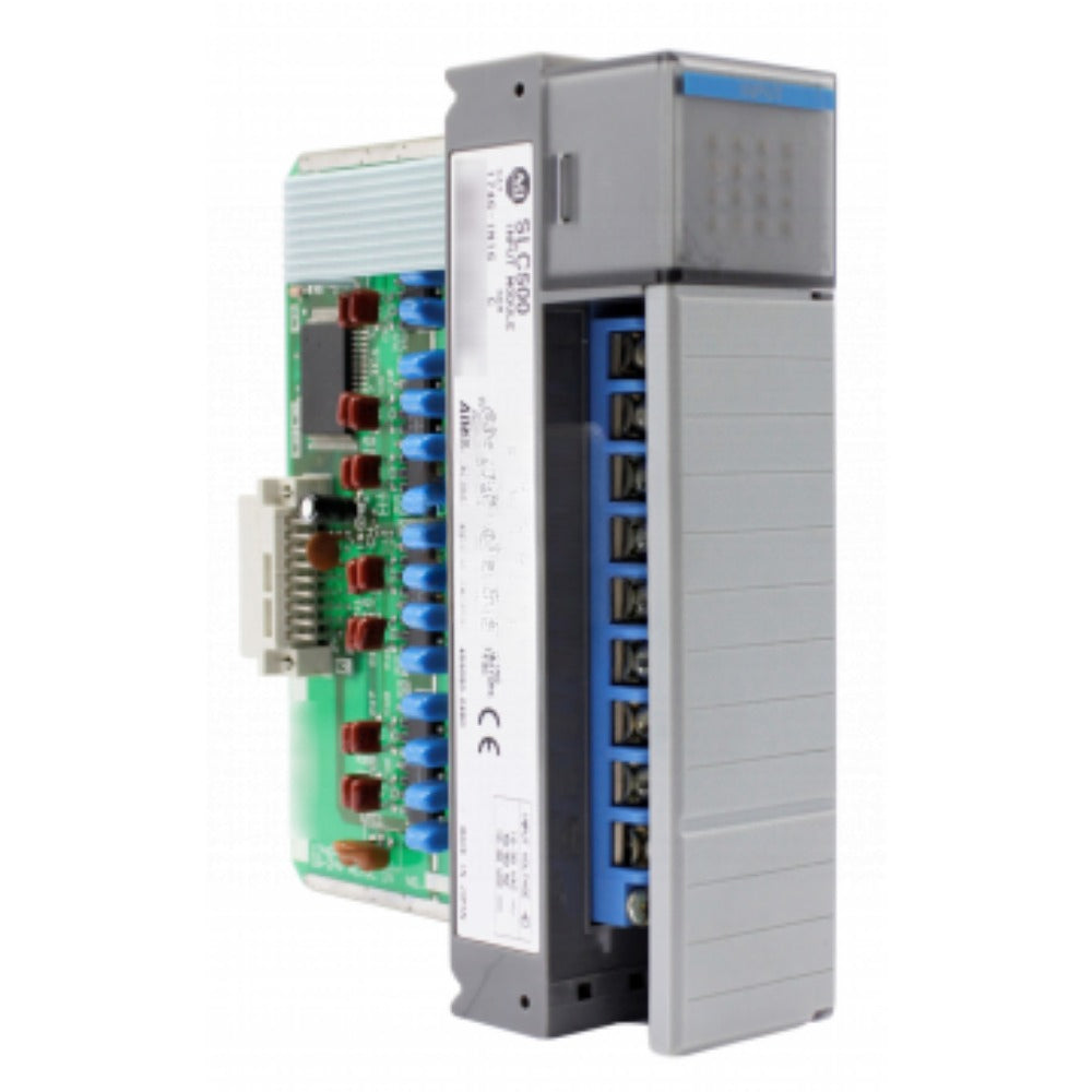 Allen-Bradley 1746-IN16 SLC 500 Digital Input Module, grey and blue with removable terminal block.