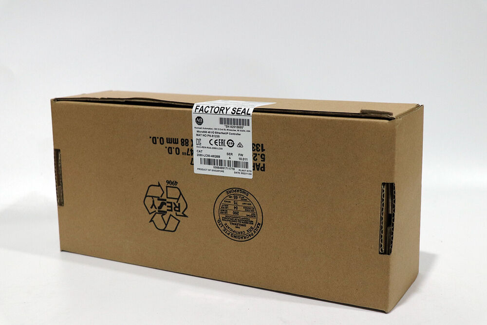 Allen-Bradley Micro850 PLC 2080-LC50-48QBB factory sealed box from Singapore. EtherNet/IP Controller new in box.