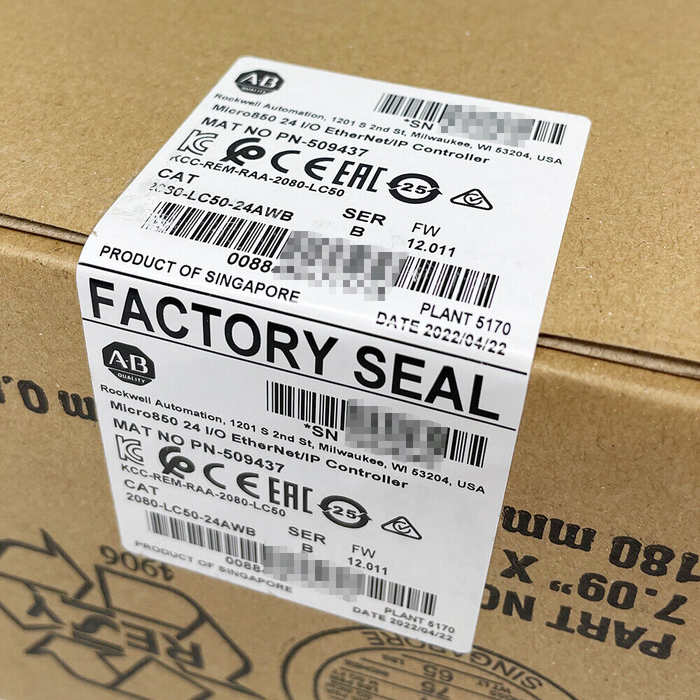Allen-Bradley Micro850 Controller Label - Factory Sealed, Singapore Origin