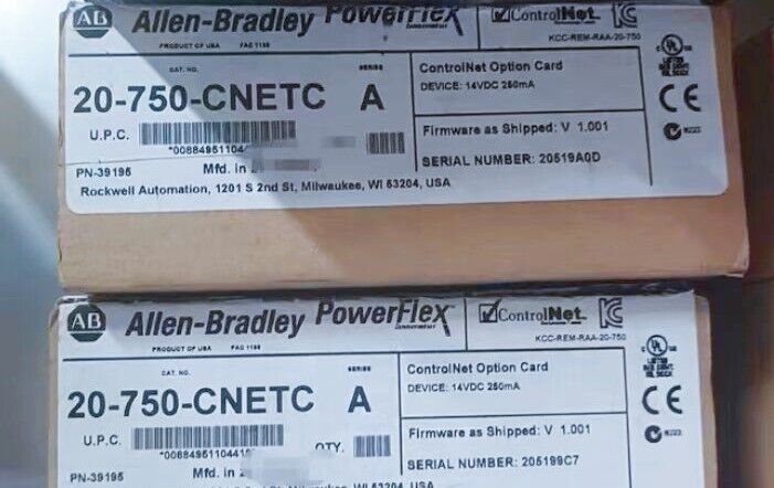 Allen-Bradley 20-750-CNETC PLC module, ControlNet option card, industrial automation part