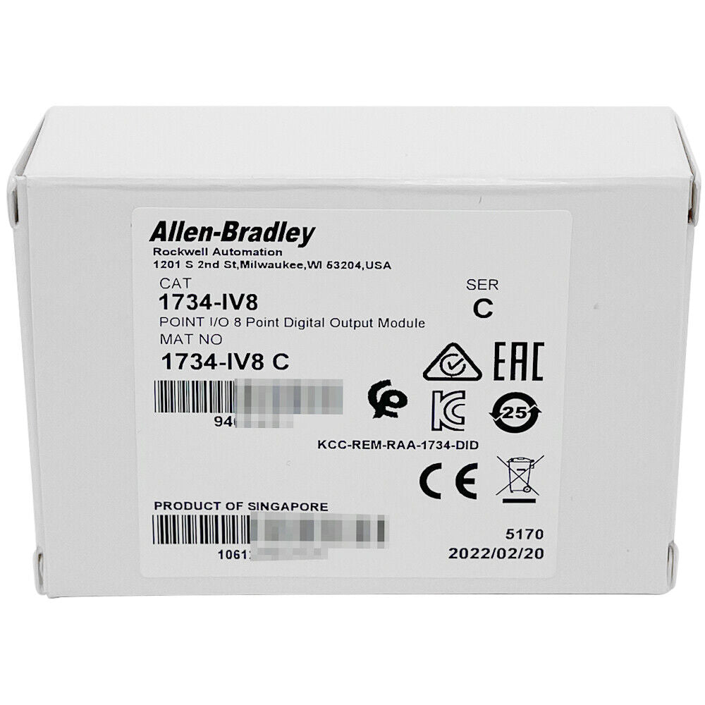Allen-Bradley 1734-IV8 C POINT I/O digital input module box, Product of Singapore, 8 channel 24V DC.