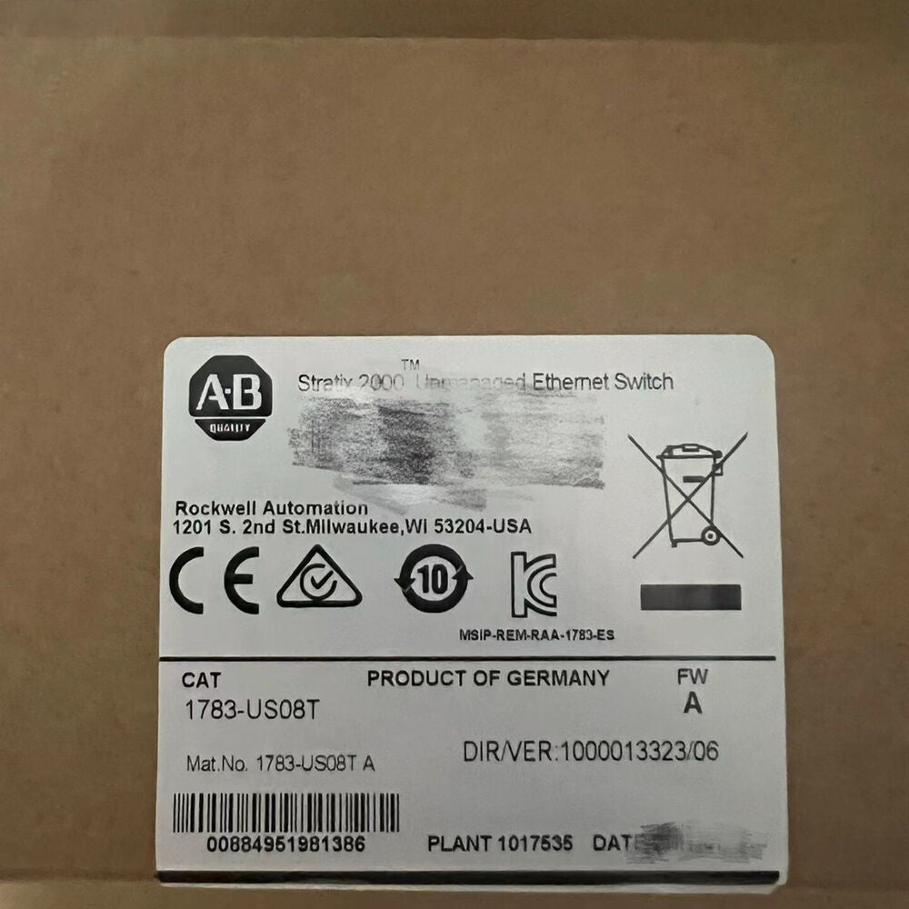 Allen-Bradley Stratix 2000 Unmanaged Ethernet Switch 1783-US08T, Product of Germany