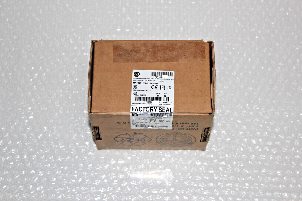 Allen-Bradley MicroLogix 1100 1763-L16BWA PLC in factory sealed box, industrial automation part.