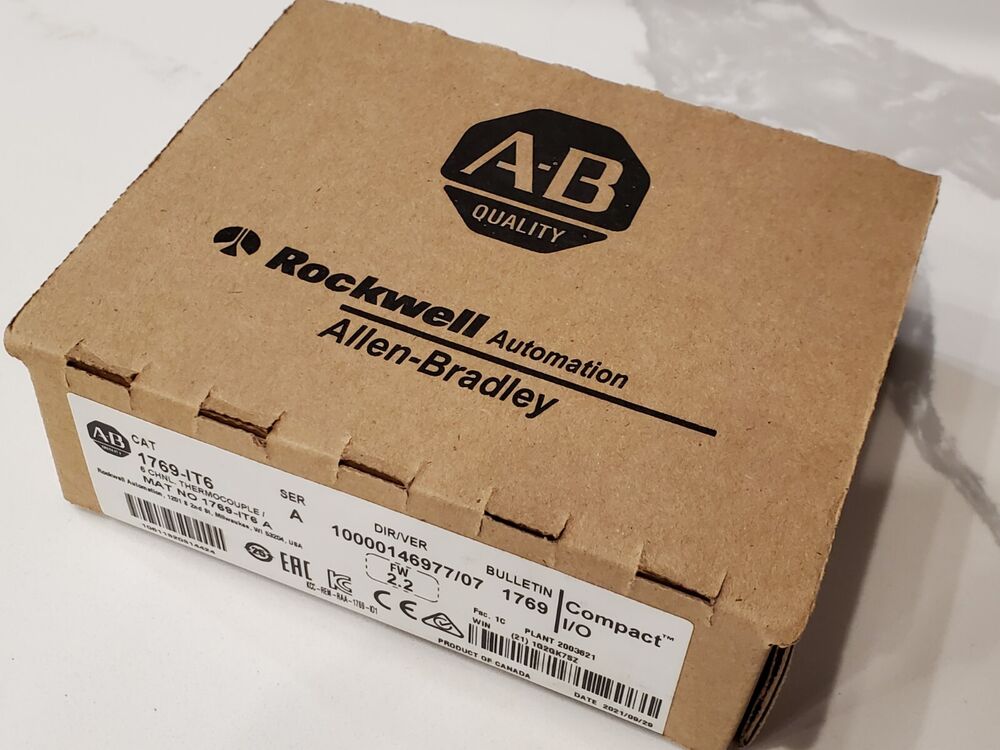 Allen-Bradley 1769-IT6 Compact I/O module box, 6-channel thermocouple input, sealed, industrial automation part.
