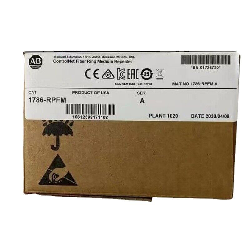 Allen-Bradley 1786-RPFM ControlNet Fiber Ring Medium Repeater box, Product of USA, new factory sealed