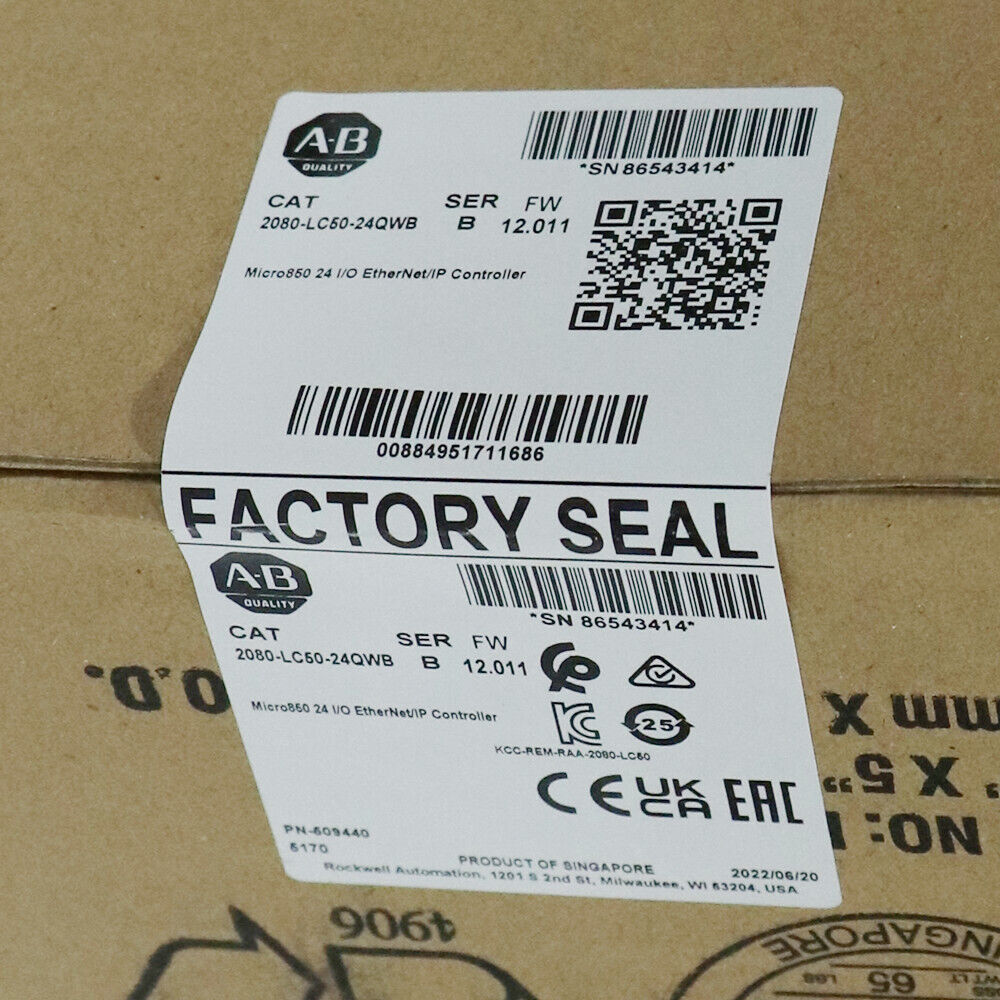 Allen-Bradley Micro850 2080-LC50-24QWB EtherNet/IP Controller - Factory Sealed Box