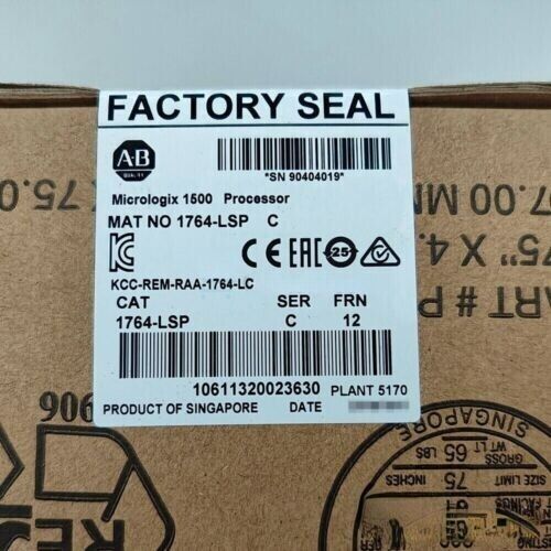 Allen-Bradley 1764-LSP SER C MicroLogix 1500 Processor, factory sealed, made in Singapore, PLC module