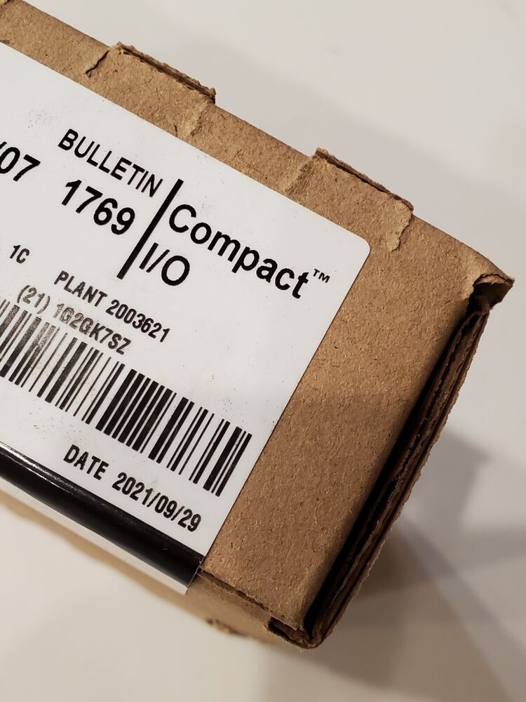 Allen-Bradley 1769 Compact I/O module box, product packaging, with label including Bulletin 1769 and date 2021/09/29.