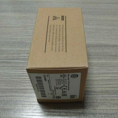 Allen-Bradley 1763-MM1 SER A MicroLogix 1100 Memory Module box. Brown cardboard packaging with product information.