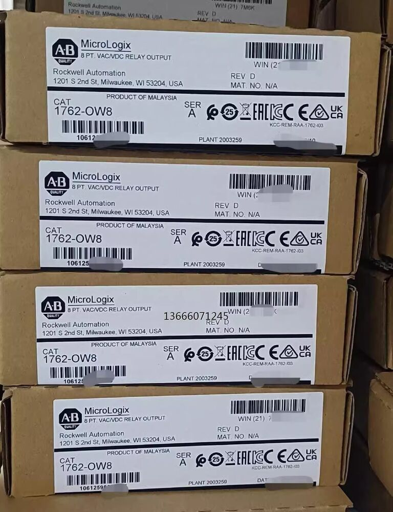 Allen-Bradley 1762-OW8 MicroLogix Relay Output Modules stacked, industrial automation parts