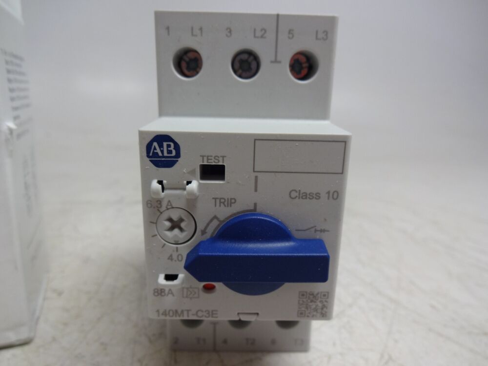 Allen-Bradley 140MT-C3E Motor Protection Circuit Breaker, 6.3A, Class 10 Trip Indication, Industrial Automation Part