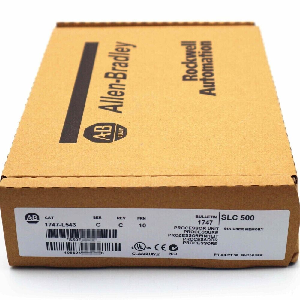 Allen-Bradley 1747-L543 SER C SLC 500 CPU Processor Unit Module in original packaging, new in box.