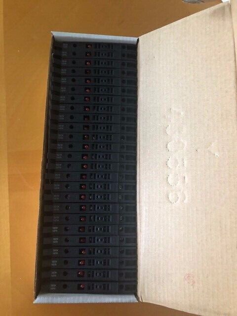 Allen-Bradley 1492-H5 Fusible Terminal Blocks in a box, black plastic, red LED indicators.