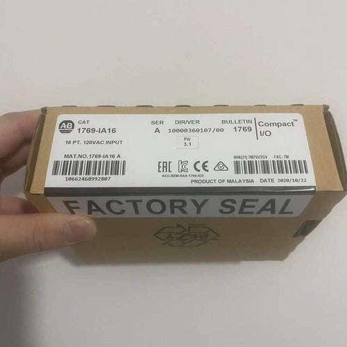 Allen-Bradley 1769-IA16 Compact I/O module box with factory seal, 16 Pt. 120VAC Input
