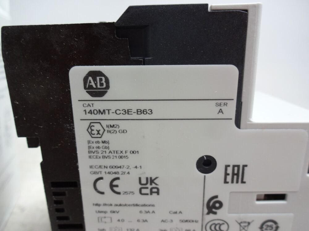 140MT-C3E-B63 motor protection circuit breaker, Allen-Bradley industrial part with specifications.