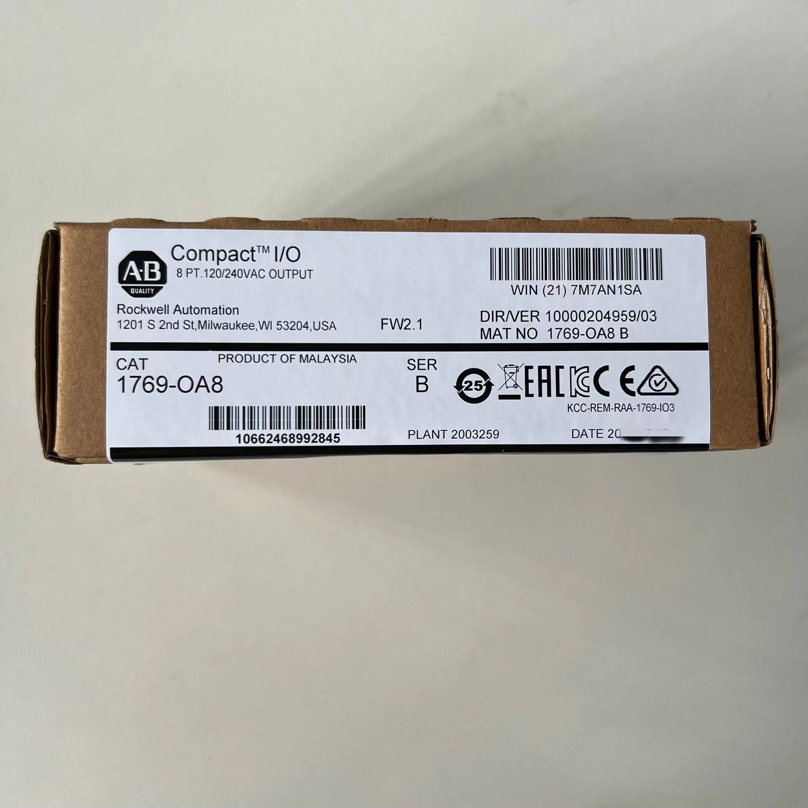 Allen-Bradley Compact I/O 1769-OA8 Output Module, Factory Sealed, Industrial Automation Part