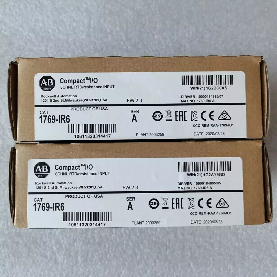 Allen-Bradley 1769-IR6 Compact I/O module box, 6CHNL RTD input, industrial automation part.
