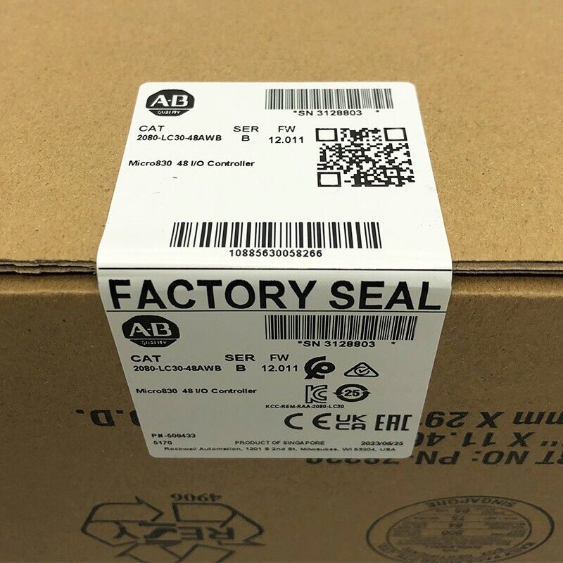 Allen-Bradley Micro830 2080-LC30-48AWB 48 I/O Controller, factory sealed, in original packaging.