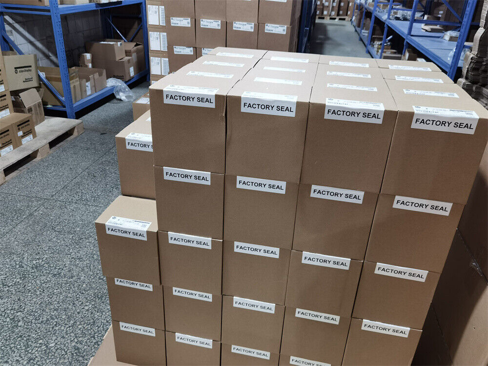Allen-Bradley ControlLogix 1756 series products packed and sealed for shipment, industrial automation parts.