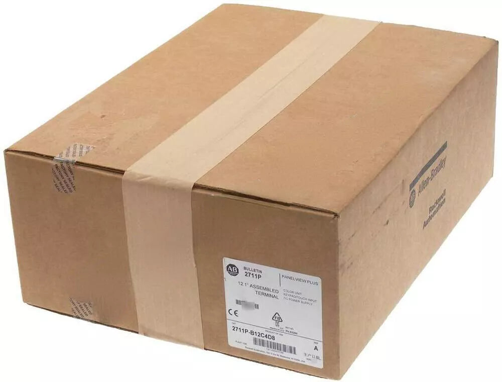 Allen-Bradley PanelView Plus 12.1" assembled terminal in shipping box, 2711P-B12C4D8 model