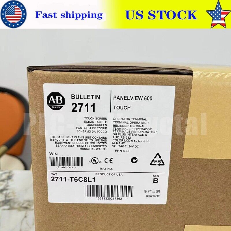 PLC | Allen-Bradley | 2711-T6C8L1 SER B Allen Bradley 5.5" Operator Interface Panelview 600 STOCK