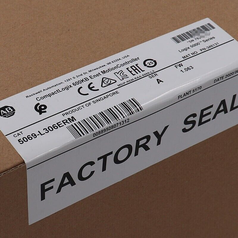 Allen-Bradley CompactLogix 5069-L306ERM Enet Motion Controller box, Factory Sealed, product of Singapore
