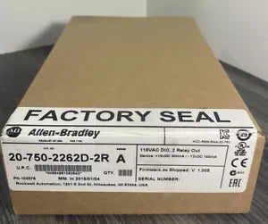 Allen-Bradley 20-750-2262D-2R EtherNet/IP module in factory sealed box, product packaging.