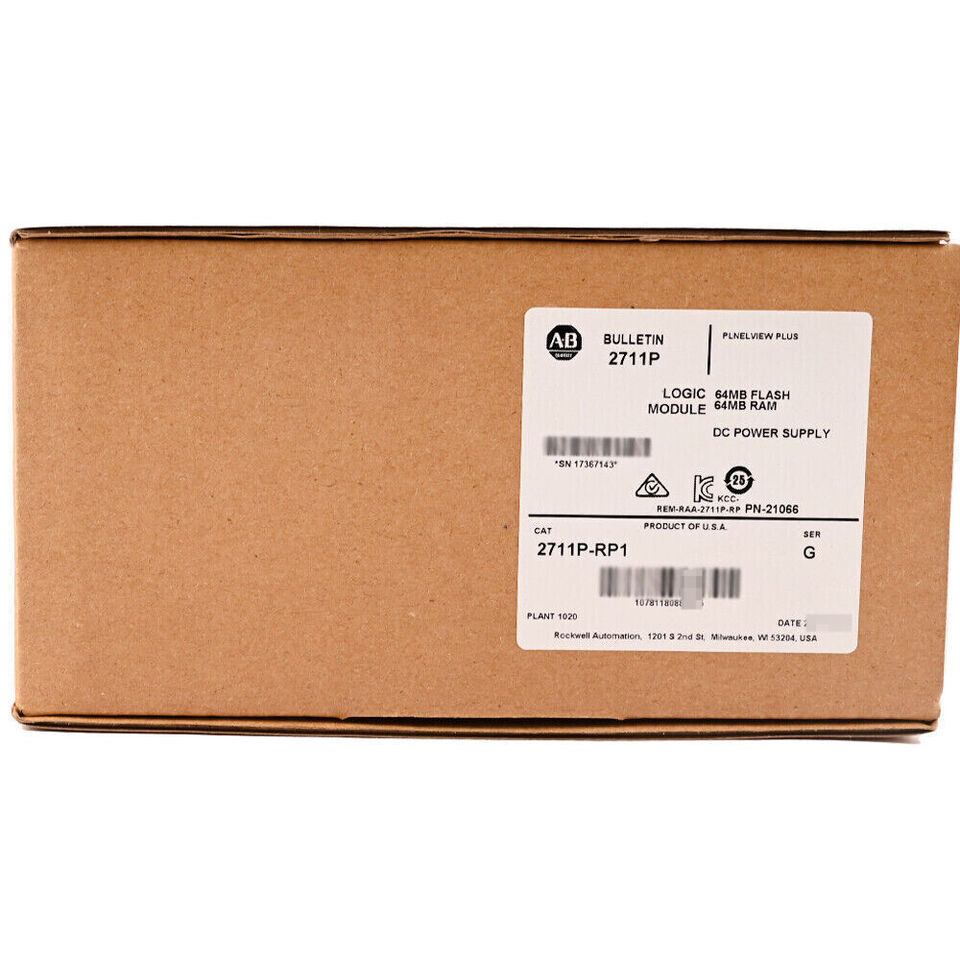 Allen-Bradley 2711P-RP1A Ser G PLC module box, Logic 64MB Flash, 64MB RAM, DC Power Supply